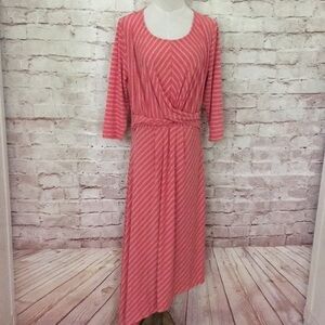 B Collection Bobeau Asymmetrical Stripe Midi Dress